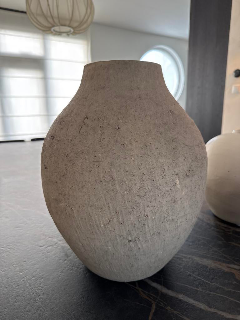 Zara home aardewerken zware vaas 40 cm, Overige kleuren, Ophalen of Verzenden, Minder dan 50 cm, Glas