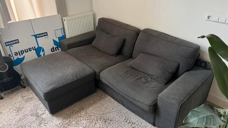 Antraciete KIVIK Ikea 3-zits bank met chaise longue, Huis en Inrichting, Banken | Complete zithoeken, Gebruikt, Stof, Ophalen