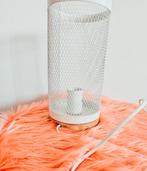 Tafellamp / bureaulamp wit metaal en hout, Ophalen of Verzenden, Zo goed als nieuw, Metaal, Minder dan 50 cm