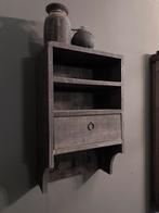 Wandrek oud hout met lade, Ophalen of Verzenden