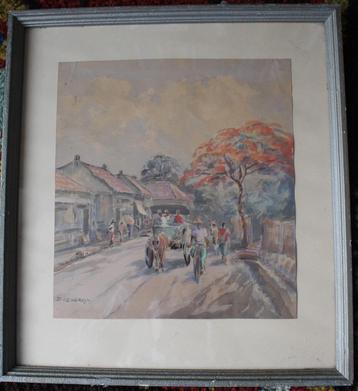 2. Soewardja, lid van de Mooi Indië School, aquarel. beschikbaar voor biedingen