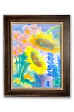 Modern schilderij zonnebloemen 67x82, Ophalen