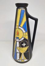Retro polychrome keramieken wijwaterkruik Duitsland 1950., Antiek en Kunst, Ophalen of Verzenden