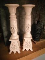 Set van 2 porseleinen kandelaren 40 hoog kaarsenhouder crème, Ophalen of Verzenden, Zo goed als nieuw