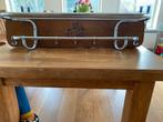Vintage kapstok met chroom buizenframe, hoedenplank en haken, Wandkapstok, Gebruikt, Ophalen of Verzenden, Minder dan 100 cm