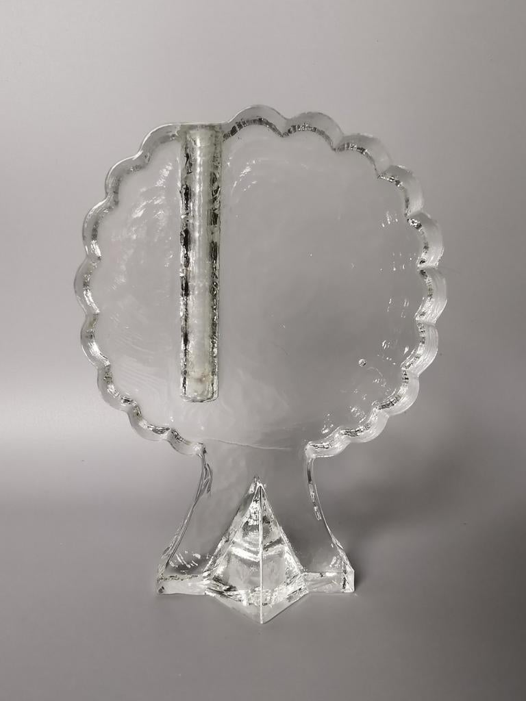 Mid Century glas soliflore vaas retro design boom vorm, Antiek en Kunst, Verzenden