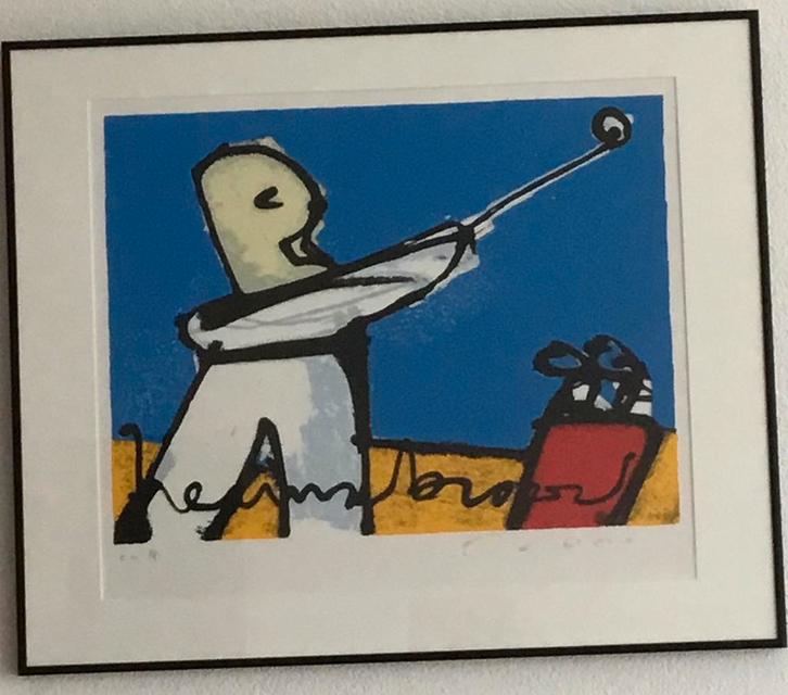 HERMAN BROOD, de Golfer E.A., Antiek en Kunst, Kunst | Litho's en Zeefdrukken, Ophalen