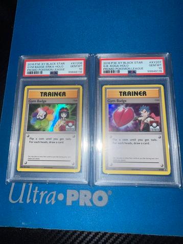 Pokémon League Promo Gym Badge Erika & Koga PSA 10 beschikbaar voor biedingen