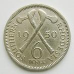 Zuid-Rhodesië, Britse kolonie (1932-1955) 6 pence 1950, Postzegels en Munten, Munten | Afrika, Verzenden, Zuid-Afrika, Losse munt
