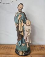 Brocante gipsen beeld jozef met kindje jezus, Ophalen of Verzenden