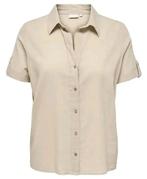 Faded grey blouse Carcoco van Only Carmakoma Maat 46, O, O, Beige, Maat 46/48 (XL) of groter