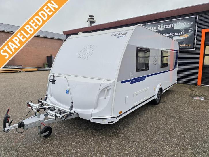Knaus Sport Silver Selection 550 FSK Airco,Mover,Luifel,Fiet, Caravans en Kamperen, Caravans, Bedrijf, tot en met 6, 1250 - 1500 kg