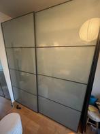 Zwarte PAX schuifdeuren met melkglas, Huis en Inrichting, Kasten | Kledingkasten, Ophalen, Gebruikt, 200 cm of meer, 200 cm of meer