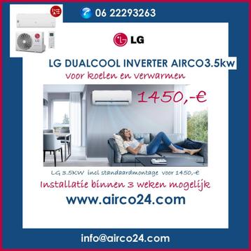 airco LG 3.5KW , WIFI, incl. standaard montage 