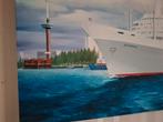 Schilderij SS Rotterdam 5 90 x 55 cm, Ophalen of Verzenden, Zo goed als nieuw, Kaart, Foto of Prent