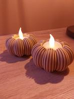 Waxinelichtjes in de vorm van een pompoen, Huis en Inrichting, Overige materialen, Crème, Nieuw, Ophalen of Verzenden