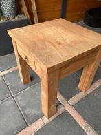 Teak bijzettafel met lade, Huis en Inrichting, Ophalen, Gebruikt, Tot twee personen, 50 tot 100 cm