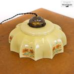 Kleine antieke vintage Art Deco hanglamp met bloemen 1930s, Antiek en Kunst, Antiek | Lampen, Ophalen of Verzenden