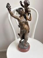 Antiek Frans bronzen beeld Jeune Mère - Mathurin Moreau, Antiek en Kunst, Ophalen of Verzenden