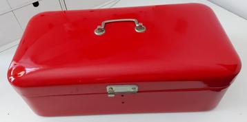 Rode geëmailleerde broodtrommel – Brabantia - vintage beschikbaar voor biedingen