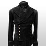 Zwart suede heren giletje steampunk renaissance victoriaanse, Verzenden, Nieuw, Historisch, Kleding