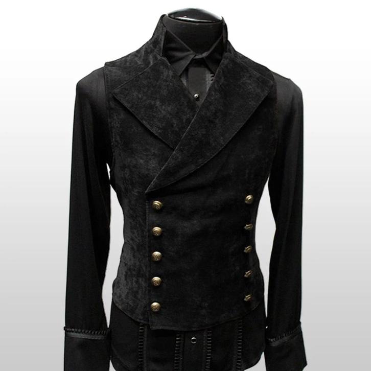 Zwart suede heren giletje steampunk renaissance victoriaanse, Kleding | Heren, Carnavalskleding en Feestkleding, Nieuw, Kleding