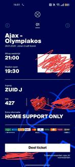 LAATSTE KAART Ajax - Olympiakos CHAMPIONS LEAGUE 28 JANUARI, Tickets en Kaartjes, Eén persoon