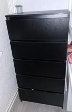 IKEA MALM Ladekast [5 lades, zwartbruin, 80x123 cm], Ophalen, 5 laden of meer, 100 tot 150 cm, 50 tot 100 cm
