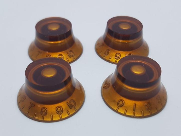 GRATIS VERZENDEN 4 x Gibson / Epiphone knoppen Amber, Muziek en Instrumenten, Instrumenten | Onderdelen, Nieuw, Elektrische gitaar