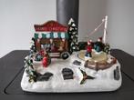 Miniatuur ijsbaan kerstdorp met verlichting en beweging, Ophalen, Gebruikt