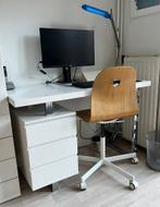 Bureau hoogglans wit gelakt, Huis en Inrichting, Bureaus, Ophalen, Gebruikt, Bureau