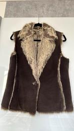 Bodywarmer leer imitatie bont maat 38, Kleding | Dames, Bodywarmers, Verzenden, Zo goed als nieuw, Maat 38/40 (M), Bruin