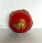 bol deco rood met koperen olifanten, Ophalen of Verzenden