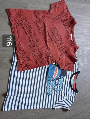 Te koop: 2x shirt korte mouwen maat 116 beschikbaar voor biedingen