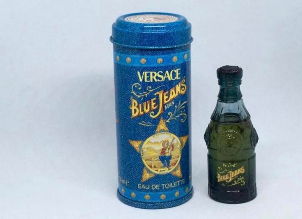 Parfum miniatuur Versace Jeans blue 7,5 ml edt in blik, Ophalen of Verzenden, Nieuw, Miniatuur, Gevuld