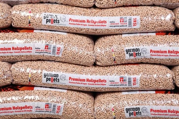 Houtpellets voor uw pelletkachel, German pellets: afgehaald, Tuin en Terras, Haardhout, Blokken, Overige houtsoorten, Minder dan 3 m³