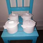 Mini pannetjes wit hoog 4 stuks, Ophalen, Zo goed als nieuw