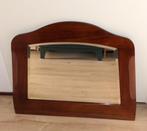 Massief Mahoniehouten facetgeslepen spiegel vintage ., Ophalen, Rechthoekig, 50 tot 100 cm, Minder dan 100 cm