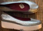 181 ! Zilveren instappers mt 37., Kleding | Dames, Schoenen, Overige kleuren, Verzenden, Instappers, Zo goed als nieuw