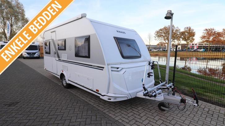 Knaus Sport 460 EU 2023 MOVER LUIFEL FTSDRG, Caravans en Kamperen, Caravans, Bedrijf, tot en met 4, Overige, Knaus, 2 aparte bedden