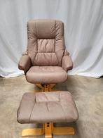 Relaxstoel , met voetenbank draaibaar,  kantelbaar, nieuw, Nieuw, 75 tot 100 cm, Leer, 75 tot 100 cm