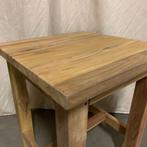 Bijzettafel – geborsteld teak - 50 x 50 cm - TTM Wonen, 45 tot 60 cm, Minder dan 55 cm, Vierkant, Nieuw