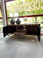 Tv meubel, GRATIS bezorging, nieuw, mangohout, metaal Elburg, Huis en Inrichting, Kasten | Televisiemeubels, Nieuw, Minder dan 100 cm