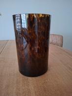 Bruin glazen panterprint vaas, Huis en Inrichting, Woonaccessoires | Vazen, Ophalen, Overige kleuren, Minder dan 50 cm, Glas