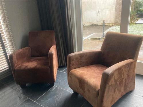 Twee fauteuils Tasan leer, Huis en Inrichting, Fauteuils, Gebruikt, 50 tot 75 cm, Ophalen