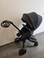 Stokke Xplory 6 Zwart – 3-in-1 Kinderwagenset + Accessoires, Zo goed als nieuw, Verstelbare duwstang, Ophalen, Kinderwagen