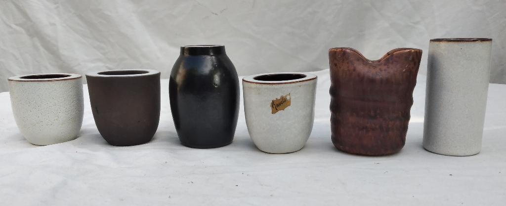 6 kleine vaasjes van Ravelli, Antiek en Kunst, Antiek | Keramiek en Aardewerk, Ophalen of Verzenden