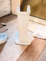 Porseleinen wastafel met kranen, rek, bidet en douch kranen, Ophalen of Verzenden, Gebruikt, Steen, Wastafel