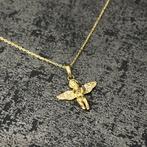 14 karaat gouden ketting met engel hanger, Ophalen of Verzenden, Nieuw, Goud