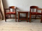 2 Schuitema Jugendstil Armstoelen - Nieuwstaat, Huis en Inrichting, Ophalen, Twee, Bruin, Zo goed als nieuw